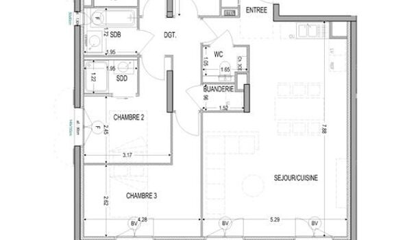 Appartement 5 pièces  à vendre Voiron 38500