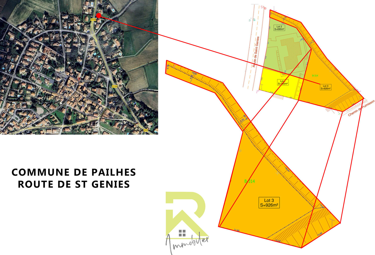 Terrain à bâtir de 926 m2 viabilisé en vente à Pailhès — photo 1