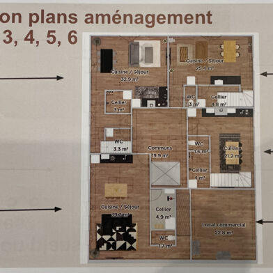 Appartement 3 pièces 173000 €