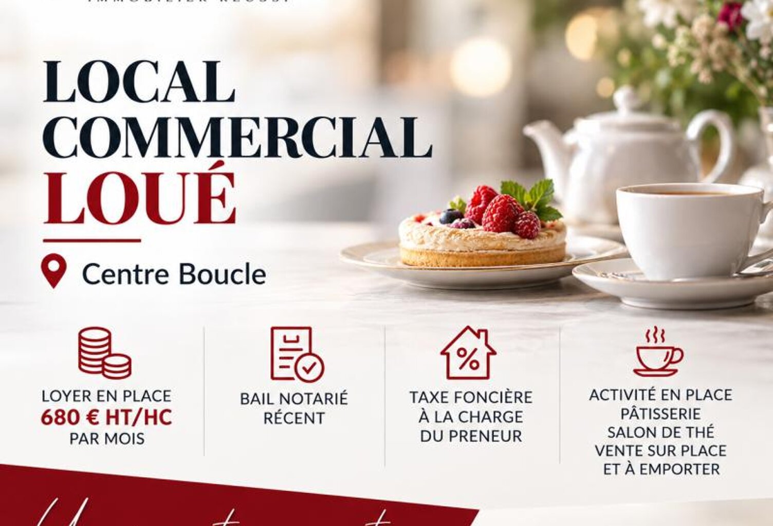 INVESTISSEMENT LOCATIF   LOCAL COMMERCIAL LOUÉ   CENTRE BOUC — photo 1
