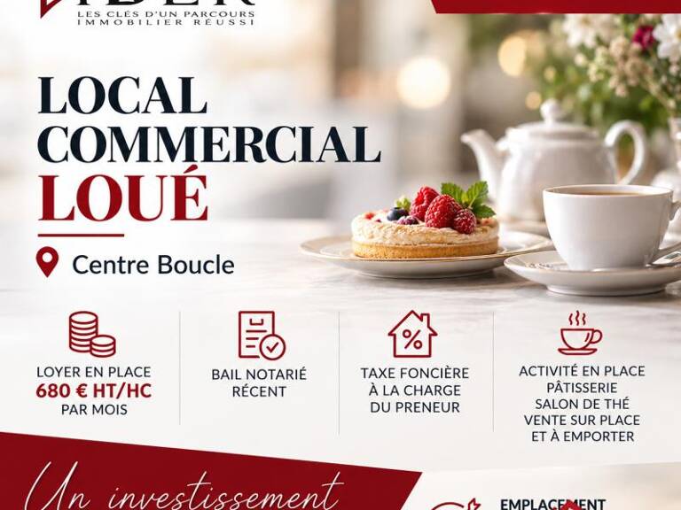 INVESTISSEMENT LOCATIF   LOCAL COMMERCIAL LOUÉ   CENTRE BOUC — photo 1