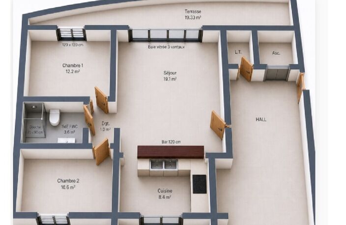 Appartement DIDIER T3 Fort de France + Box — photo 2