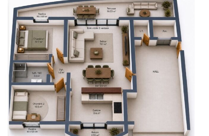 Appartement DIDIER T3 Fort de France + Box — photo 3