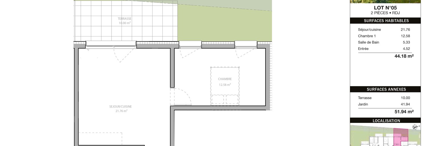 Appartement 2 Pièces 44 m² à vendre à Lipsheim (67640)