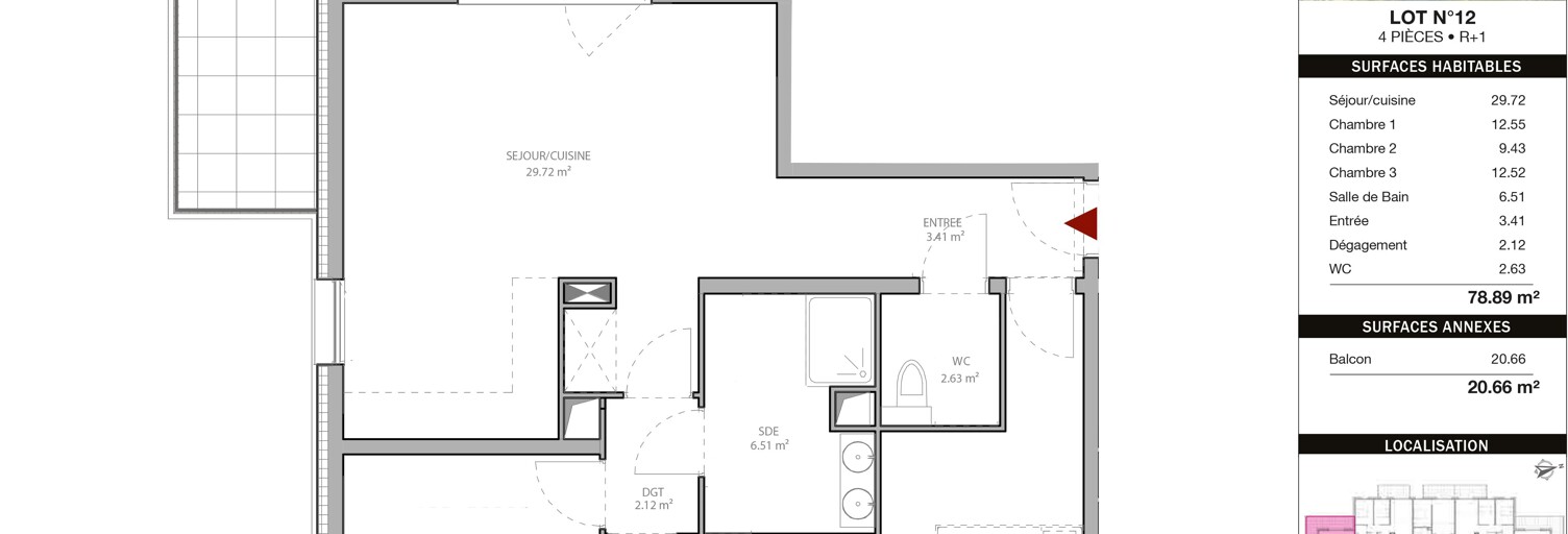 Appartement 4 Pièces 79 m² à vendre à Lipsheim (67640)