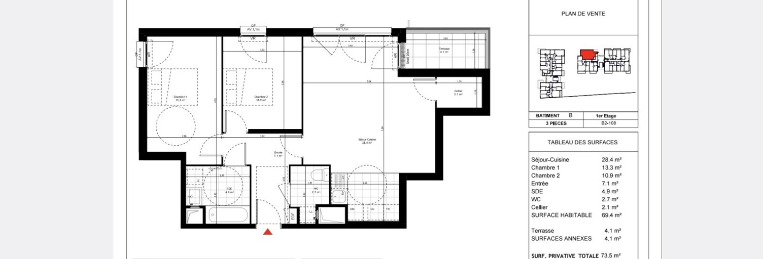 Appartement 3 Pièces 69 m² à louer à Aubergenville (78410)