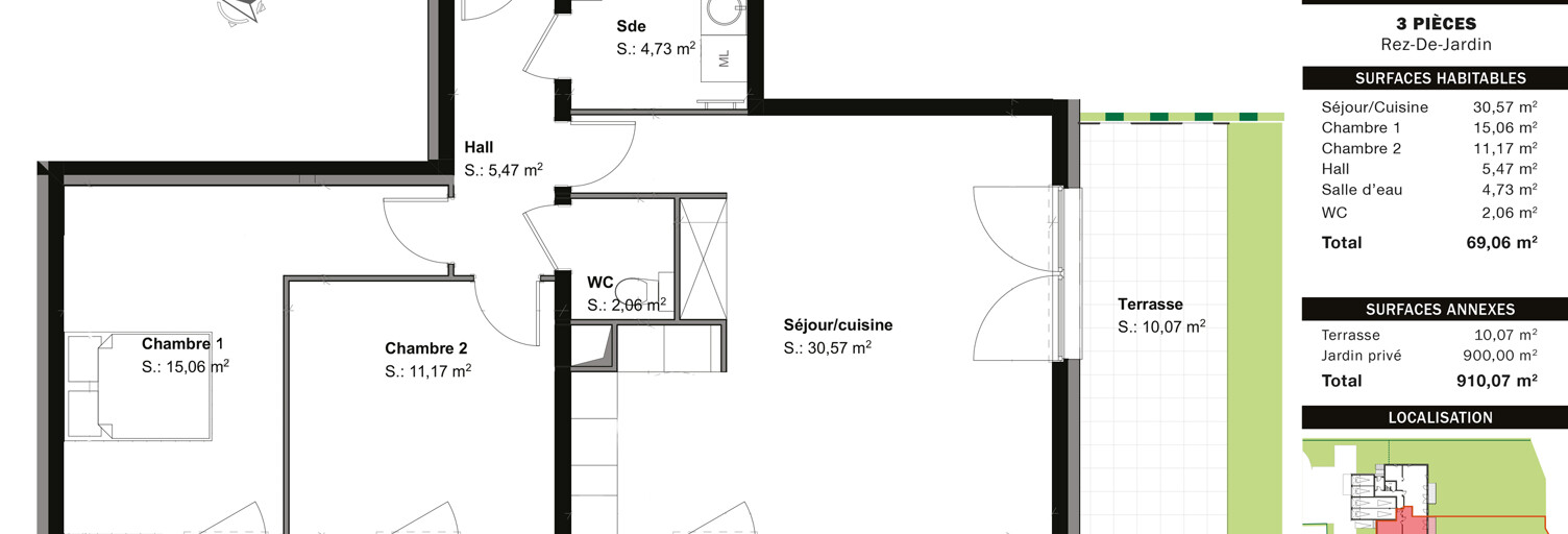 Appartement 3 Pièces 69 m² à vendre à Rosheim (67560)