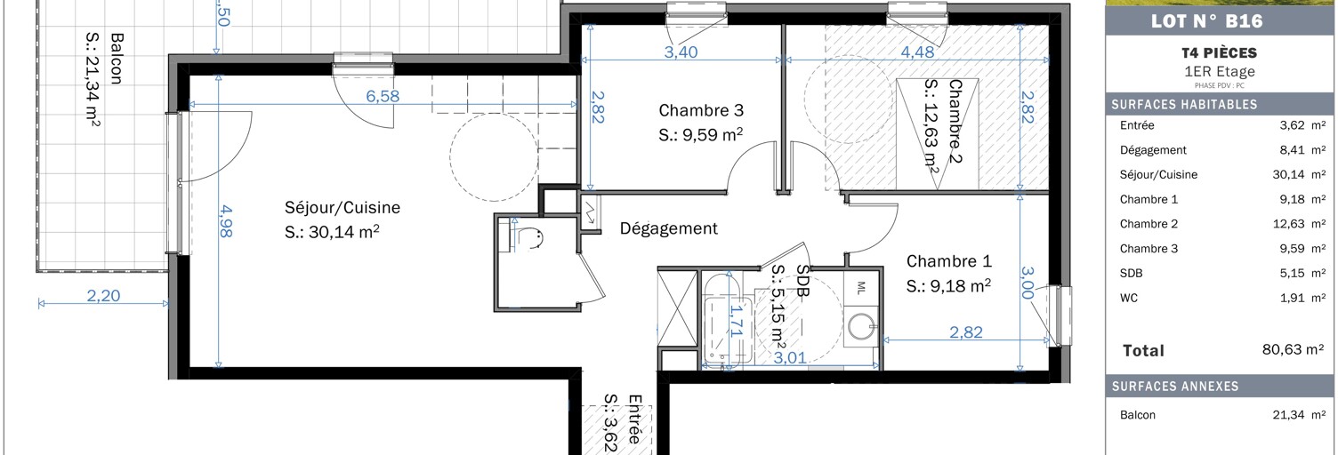 Appartement 4 Pièces 80 m² à vendre à Lingolsheim (67380)