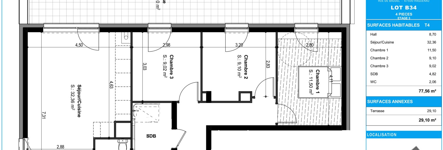 Appartement 4 Pièces 78 m² à vendre à Haguenau (67500)
