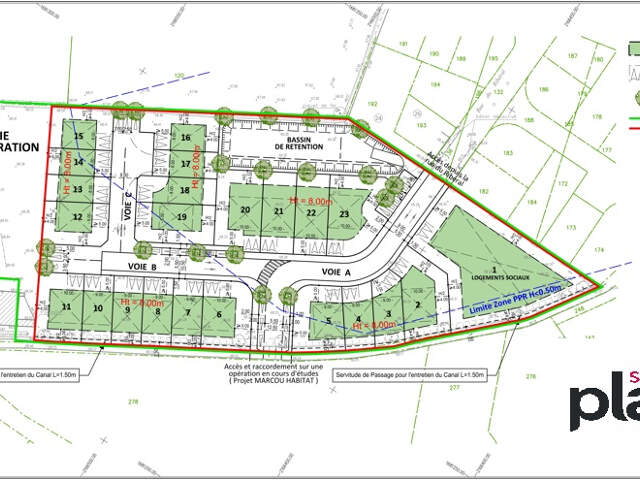 Pezilla la rivière Terrain constructible 2 faces de 188m2 — photo du bien