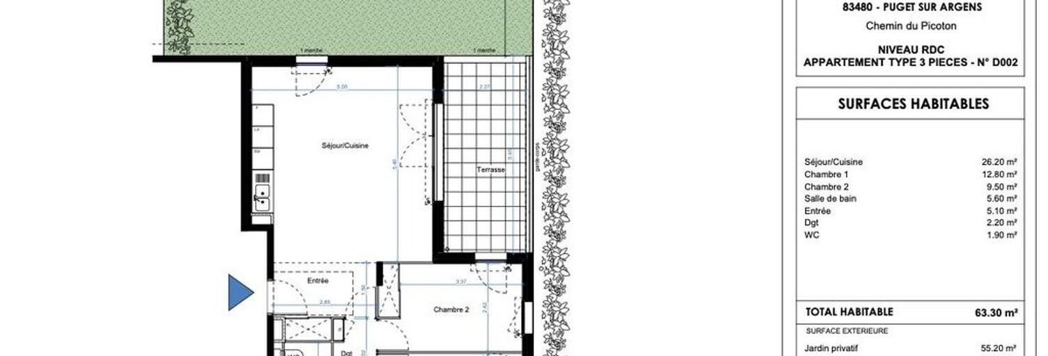 Appartement 3 Pièces 64 m² à vendre à Puget-sur-Argens (83480)