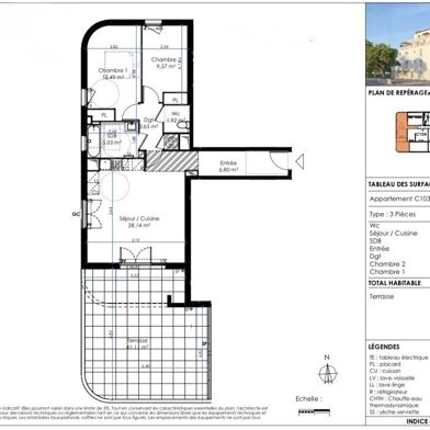 Appartement 3 pièces 267000 €