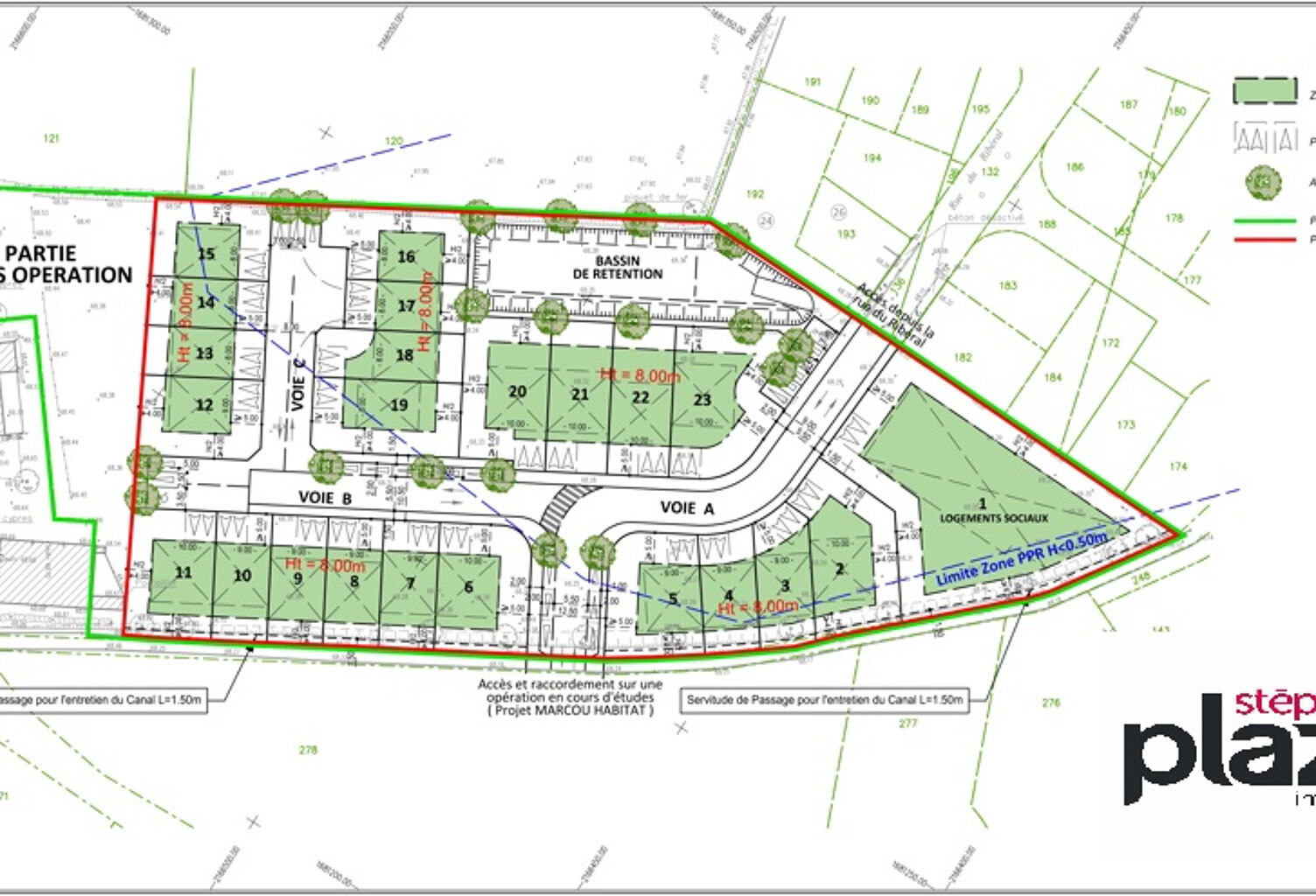 Pezilla la rivière Terrain constructible 3 faces de 298m2 — photo 1