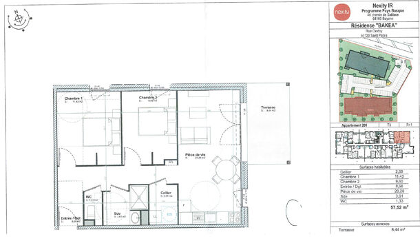 Appartement 3 pièces  à vendre Saint-Palais 64120