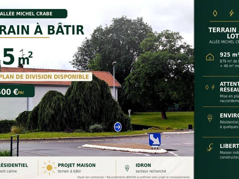 Idron — Terrain constructible de 879 m² dans un secteur recherché — photo 1