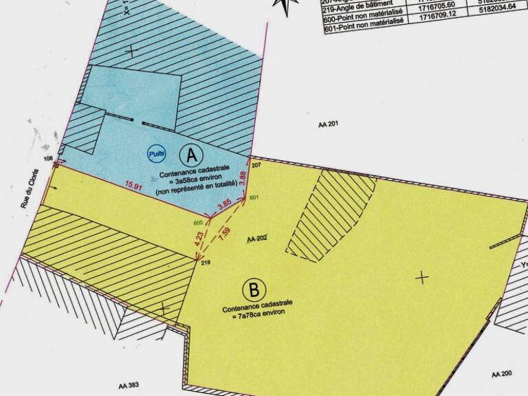 A VENDRE LUSSAT TERRAIN CONSTRUCTIBLE avec dépendance — photo 1