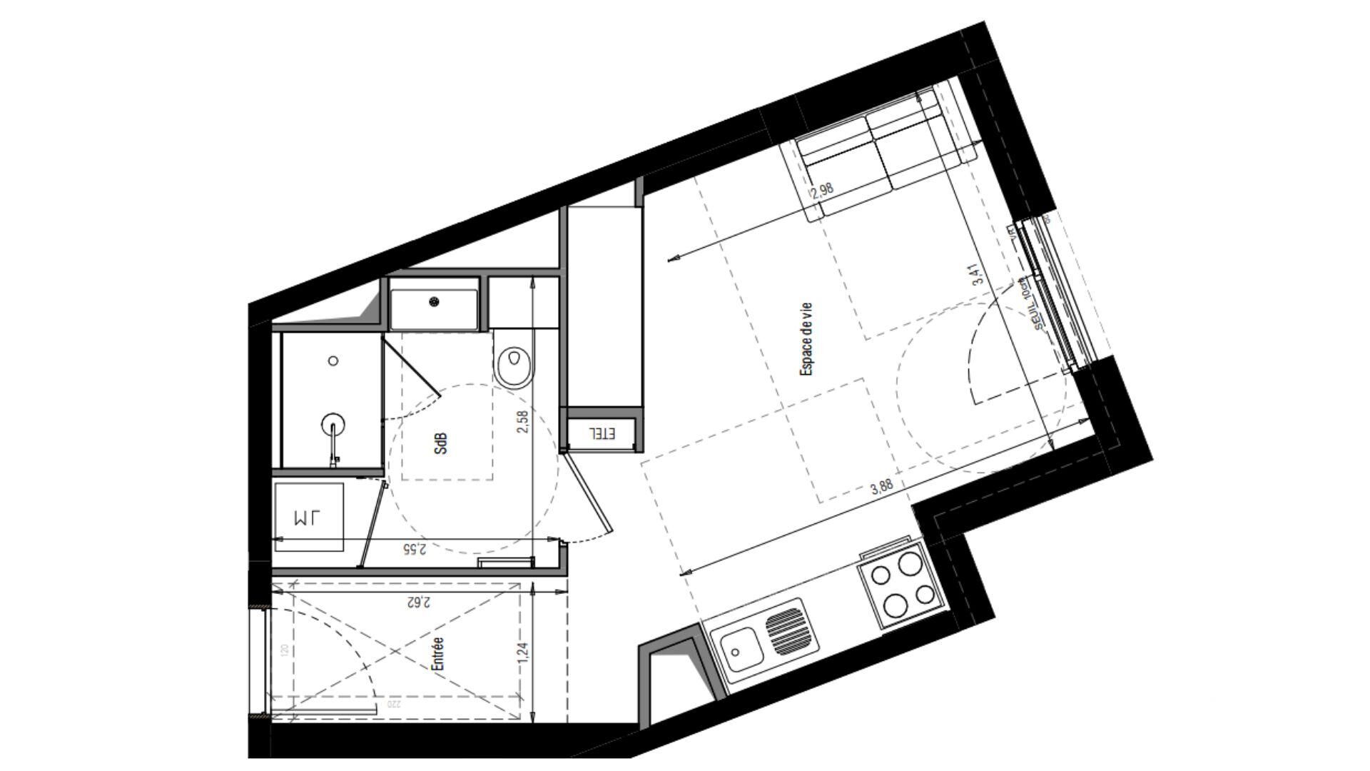 Vente Appartement 1 pièce - Photo 3