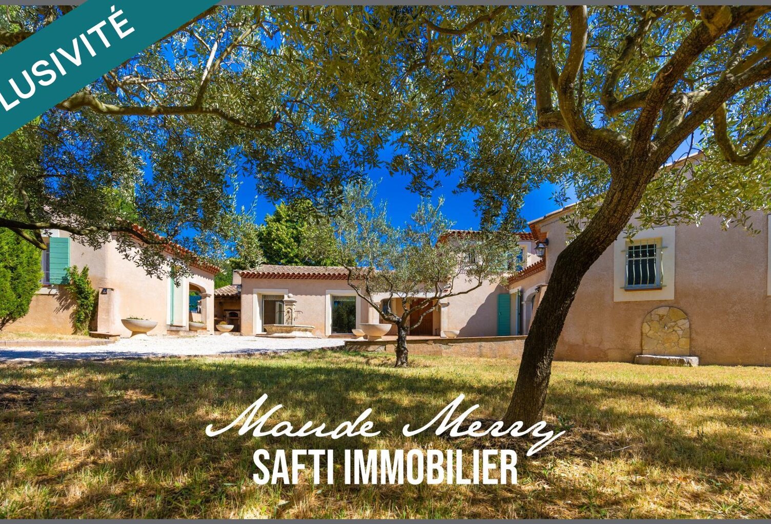 Propriété au charme Provençal - villa individuelle de 160 m2 habitable - 4 chambres dont une suite parentale de plain-pied - dépendance de 12 m2 (non comprise dans la surface habitable indiquée) - piscine chauffée - double garage de 32 m2 et abri voiture - terrain de près de 2000 m2 — photo 1