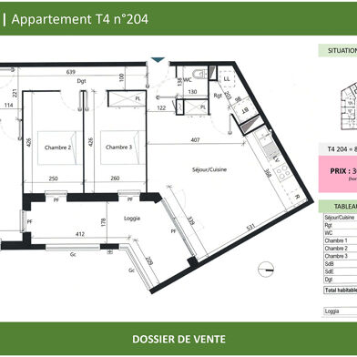 Appartement 4 pièces 303000 €