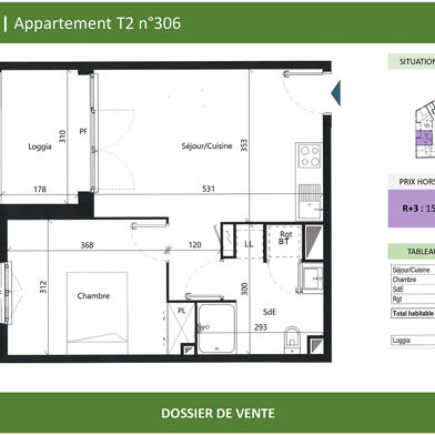 Appartement 2 pièces 157000 €