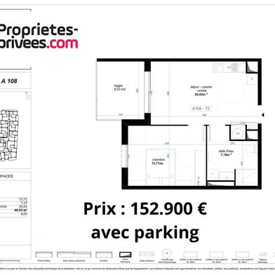 Appartement 2 pièces 152900 €