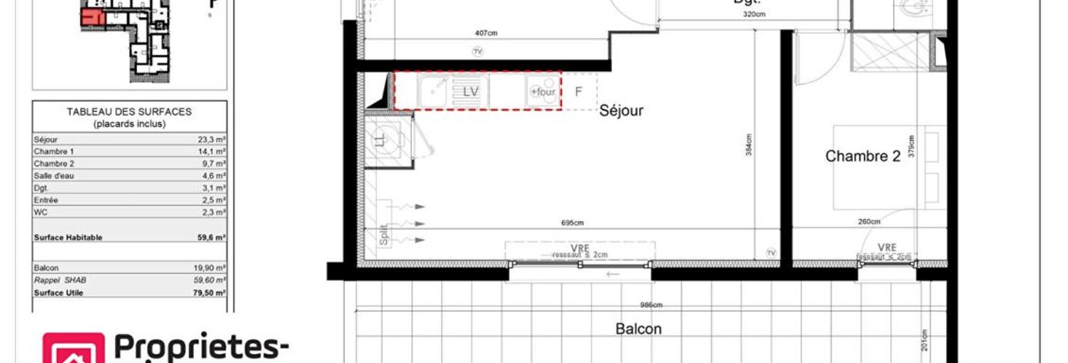 Appartement 3 Pièces 59 m² à vendre à Sauvian (34410)