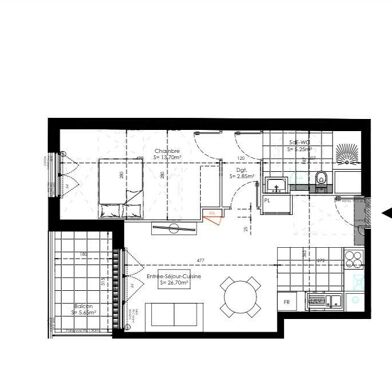 Appartement 2 pièces 252700 €