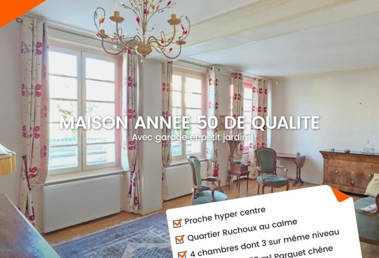 EXCLUSIVITE SECTEUR RUCHOUX BELLE MAISON ANNEE 50 SUR SOUS SOL COMPLET AVEC GARAGE ET PETIT JARDIN — photo 1