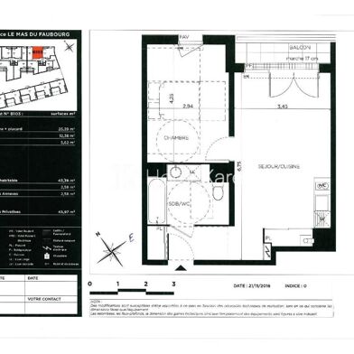Appartement 2 pièces 604 €