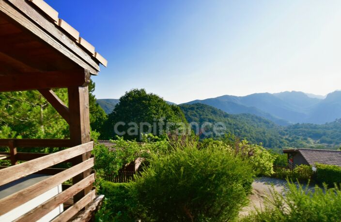 Dpt Corse (20), à vendre EVISA, propriété avec six chalets en bois, terrasse vue panoramique, piscine, parking — photo 4