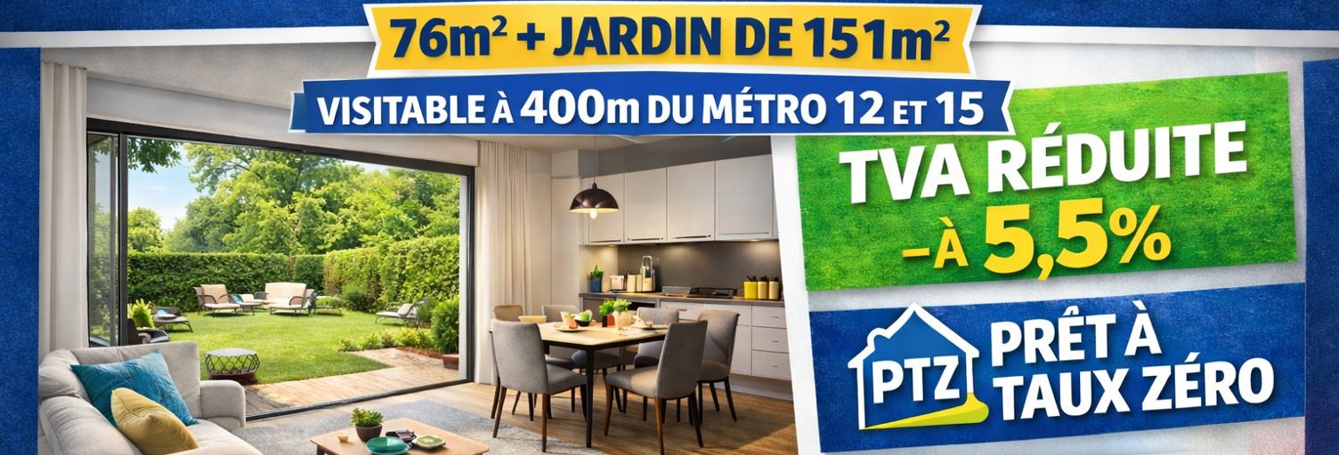 Appartement 3 Pièces 76 m² à vendre à Aubervilliers (93300)