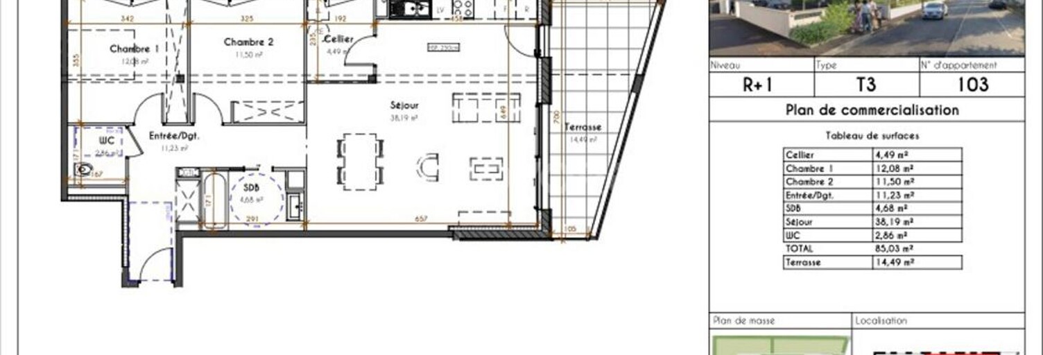 Appartement 3 Pièces 83 m² à vendre à Pau (64000)