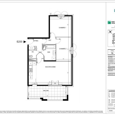 Appartement 3 pièces 416500 €