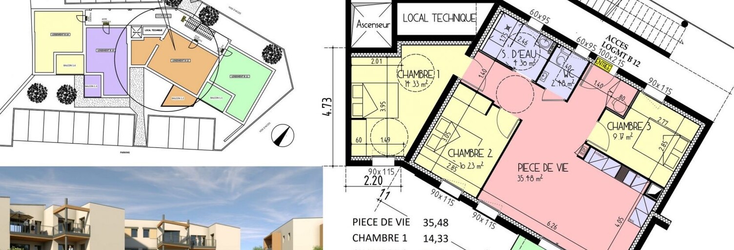 Appartement 4 Pièces 76 m² à vendre à Les Herbiers (85500)