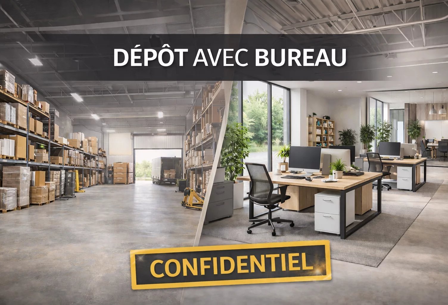 ENTREPÔT AVEC BUREAUX – OUTIL DE TRAVAIL CLÉ EN MAIN – VENTE CONFIDENTIELLE — photo 1