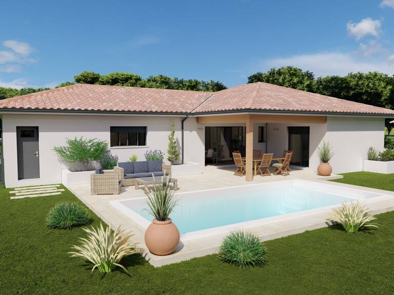 Un projet de vie: maison moderne en L avec un garage à Saint Avit — photo 1