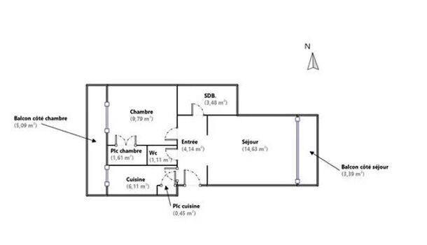 Appartement 2 pièces  à vendre Marseille 6eme 13006