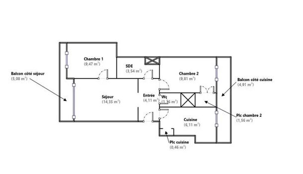 Appartement 3 pièces  à vendre Marseille 6eme 13006
