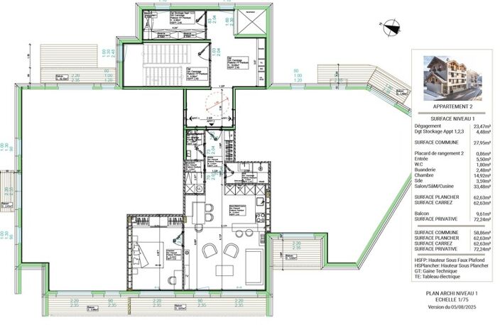 ''LES BUREAUX ET LOGEMENTS DE FERDINAND'' BRIANCON  CENTRE VILLE APPARTEMENT T2 1er étage — photo 4