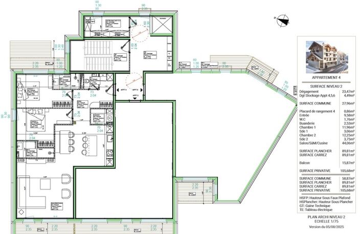 ''LES BUREAUX ET LOGEMENTS DE FERDINAND'' BRIANCON  CENTRE VILLE APPARTEMENT T3 — photo 5