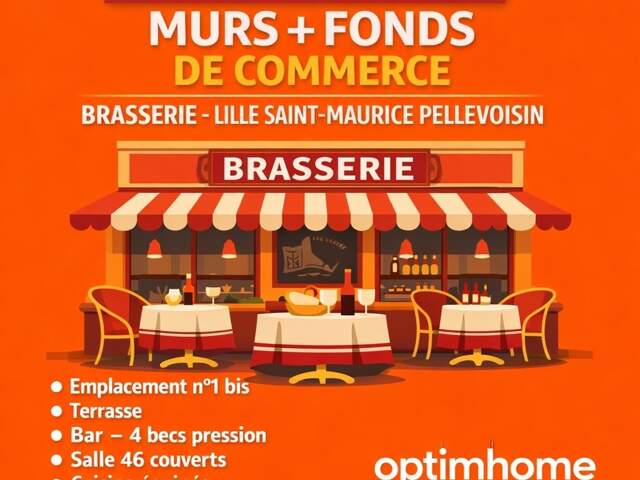 Vente murs et fonds de commerce brasserie – Lille Saint-Maurice Pellevoisin – Emplacement n°1 bis (59000 59800) — photo du bien