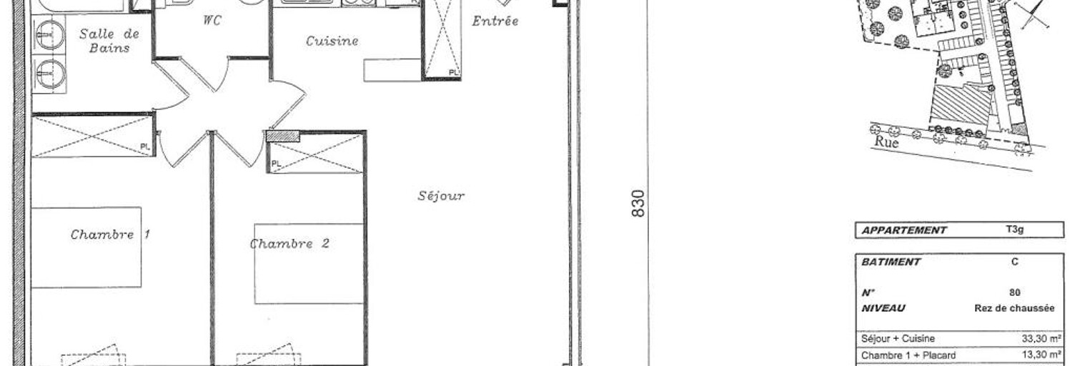 Appartement 3 Pièces 67 m² à louer à Saint-Brieuc (22000)