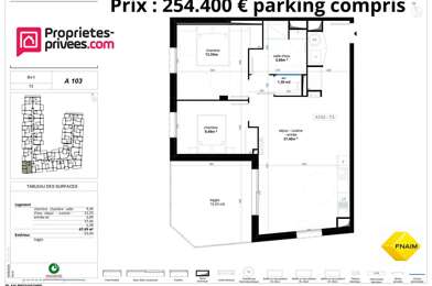 Appartement 3 pièces 254400 €