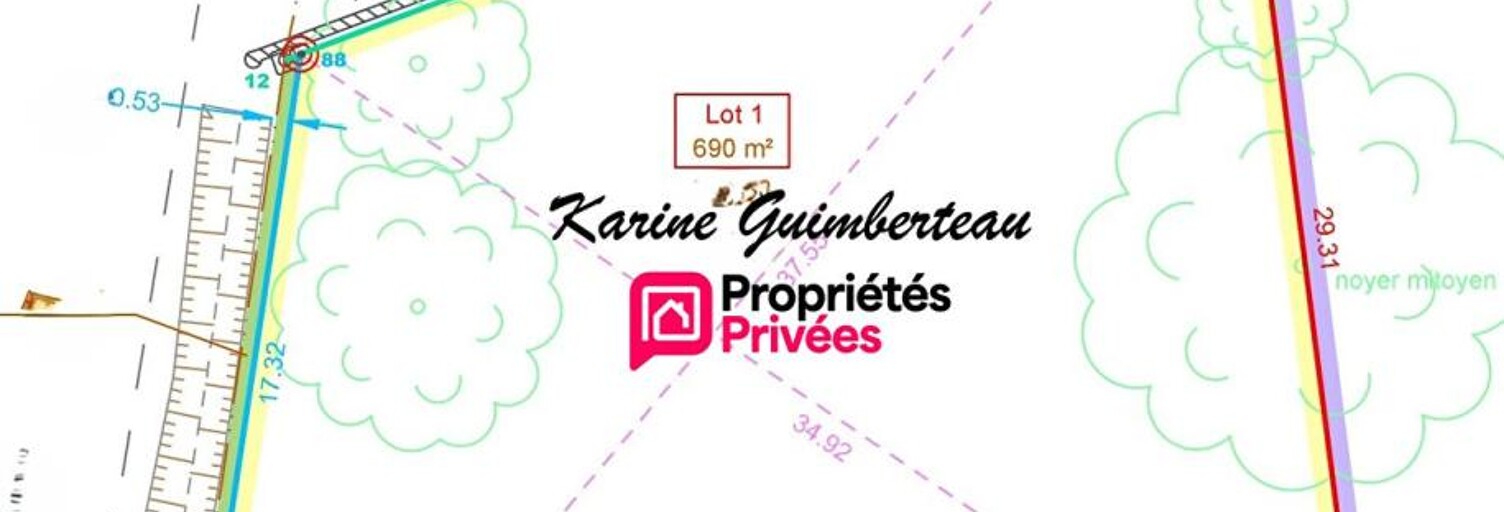 Terrain  690 m² à vendre à Lussac (33570)