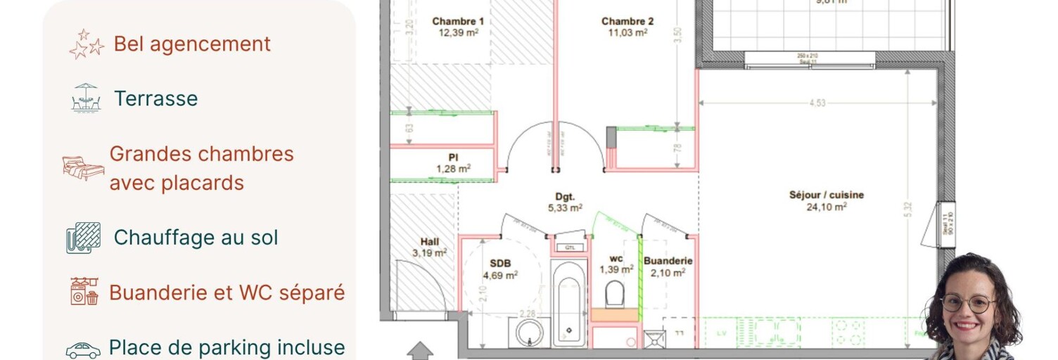 Appartement 3 Pièces 66 m² à vendre à Tignieu-Jameyzieu (38230)