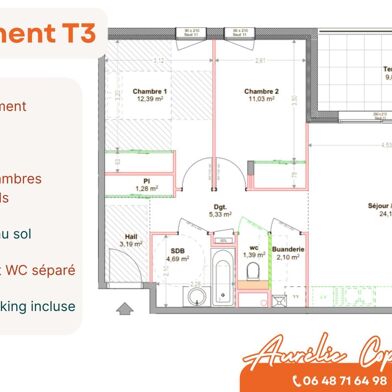 Appartement 3 pièces 242000 €