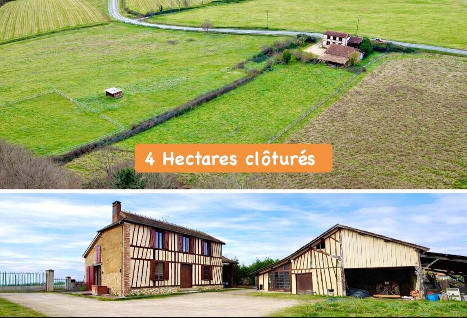 FERME TRADITIONNELLE PIERRE/COLOMBAGE AVEC GRAND TERRAIN CLOS — photo 1