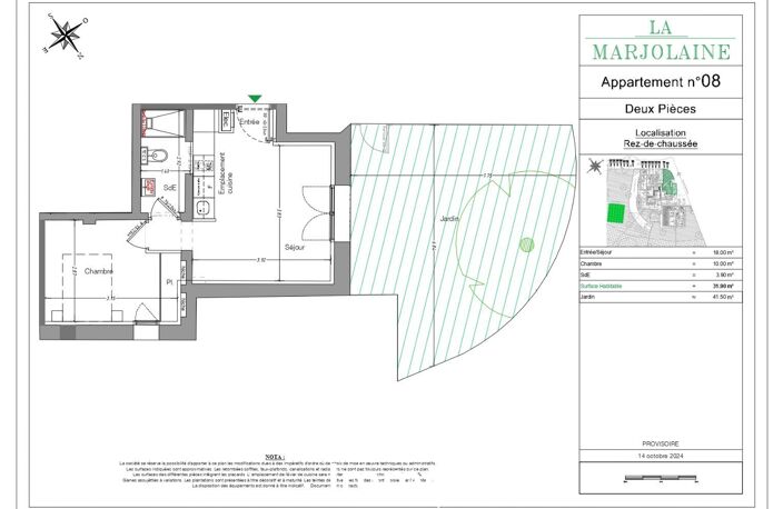 APPARTEMENT - 2 PIECES - JARDIN - UNE PLACE DE PARKING - MOUANS SARTOUX — photo 2