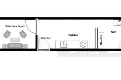 Appartement 1 pièces 910 €