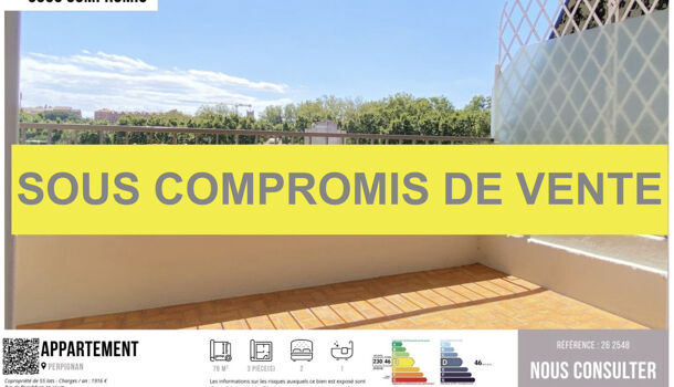 Appartement 3 pièces  à vendre Perpignan 66000